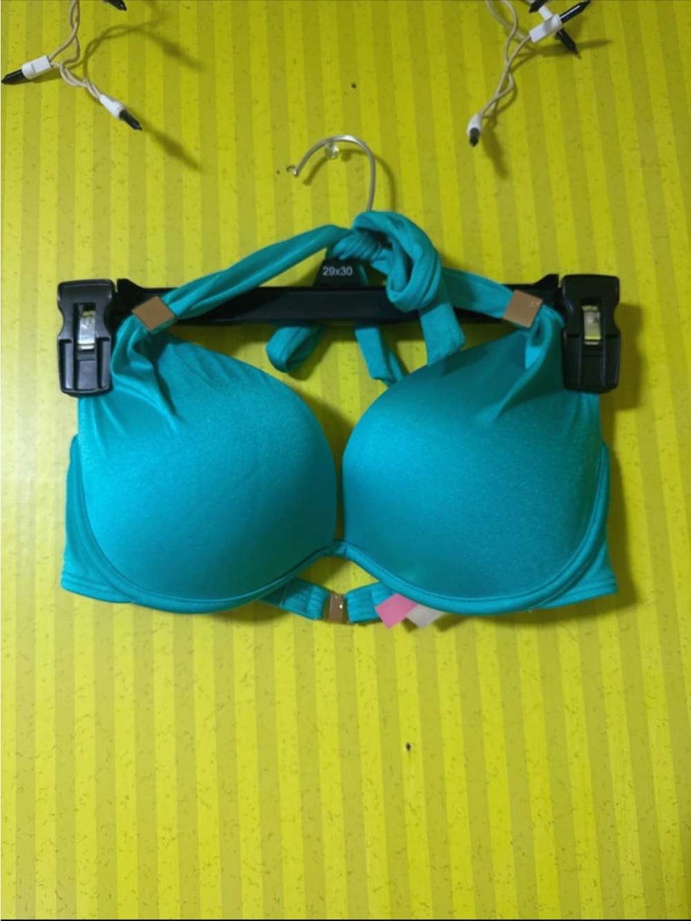 Victoria's Secret Teal Halter Push-Up bikini top